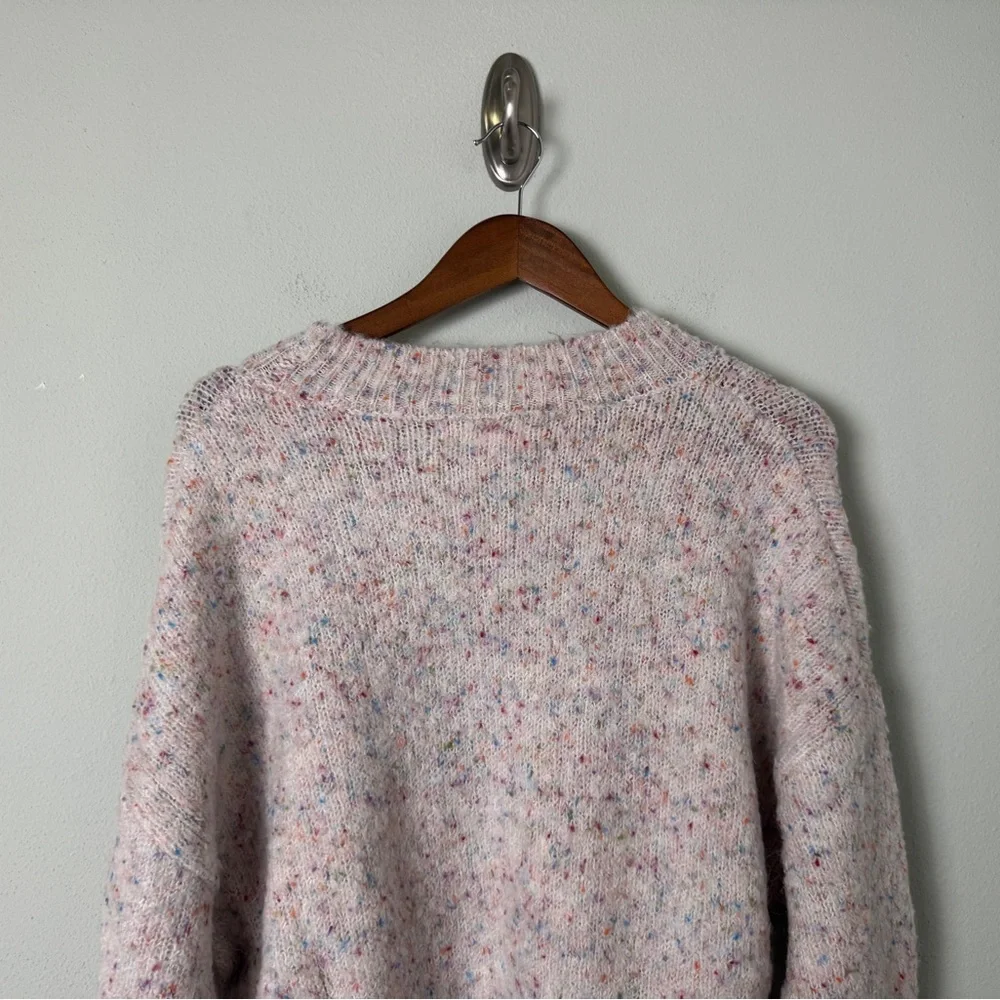 NWT Spiritual Gangster Beatrice Peace Out Wool Blend Speckled Sweater in Birch M
